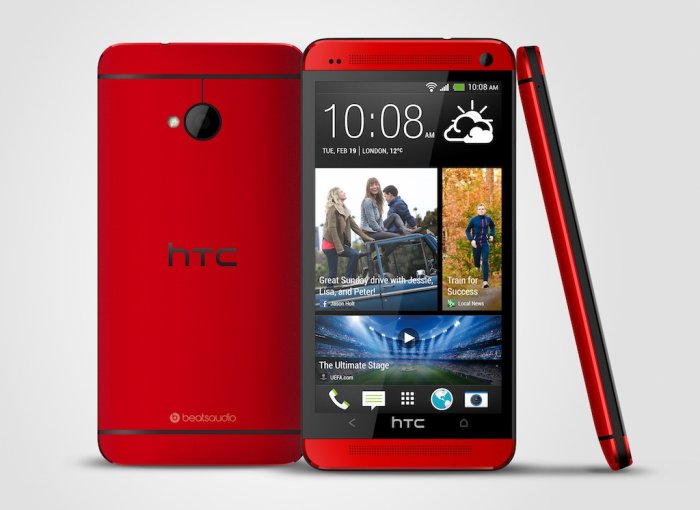 HTC-One-Red-three-view
