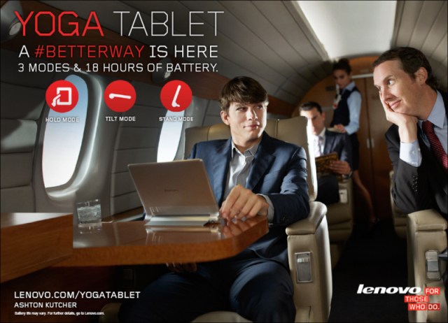 Yoga Table STAND Mode_Airplane_Ashton Kutcher