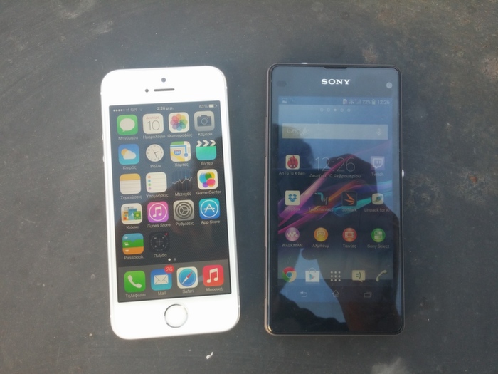xperia z1 compact vs iphone 5s