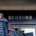 Signage is seen at the Samsung 837 store in the Meatpacking District of Manhattan, New York, U.S.