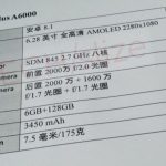 OnePlus 6 specs sheet