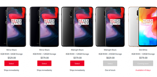 To OnePlus 6 256GB εξαντλήθηκε στις περισσότερες περιοχές
