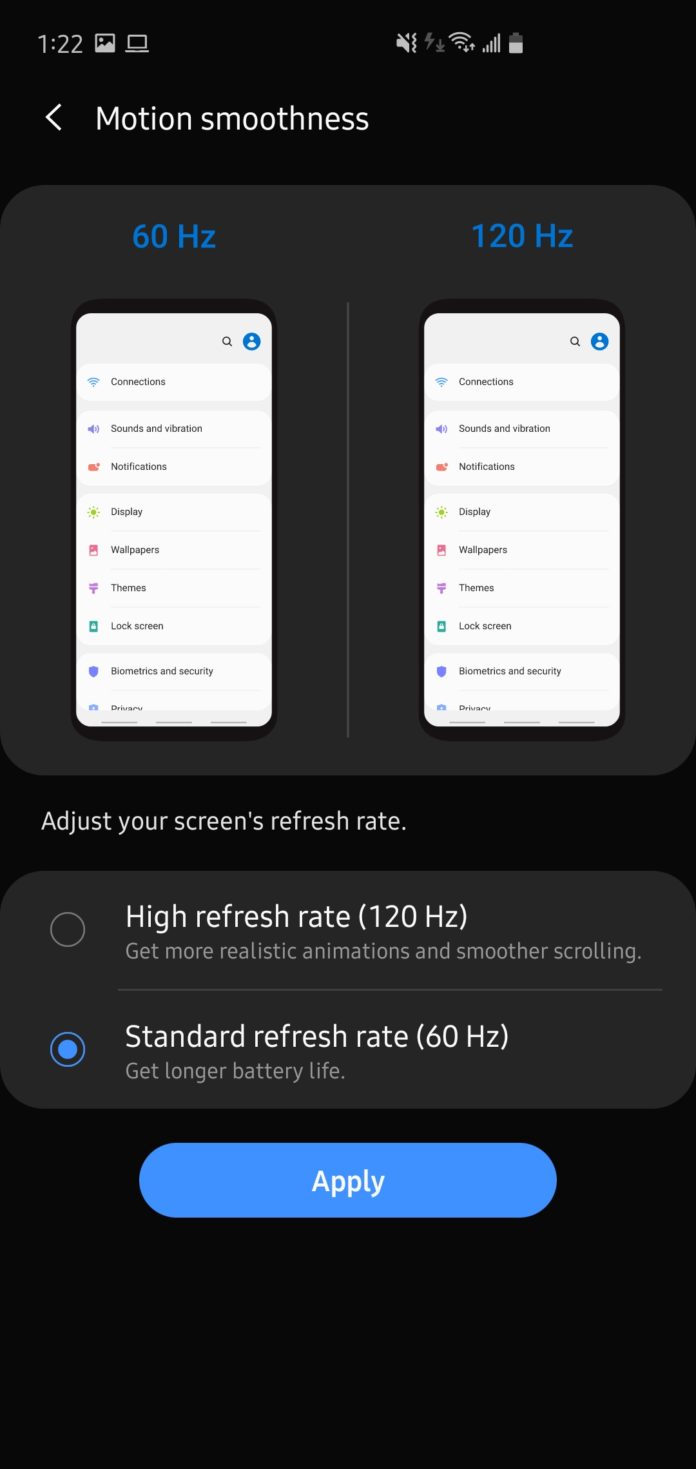 s10  refresh rate