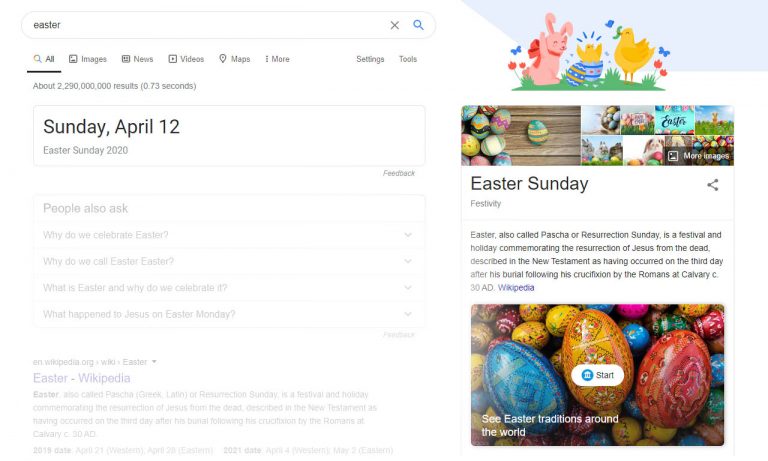 Google Search Easter Egg 2020