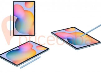 Samsung Galaxy Tab S6 Lite renders wi-fi edition