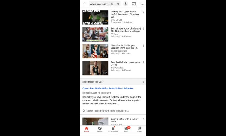 google search on youtube