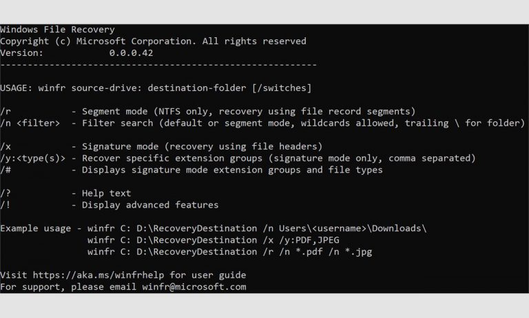 Windows File Recovery