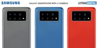 samsung smartphone tilting 6 cameras