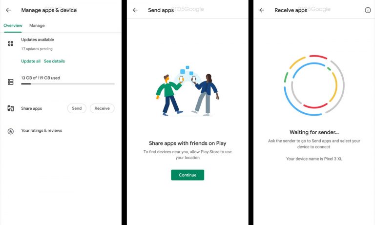 Google Play Store peer to peer share apps