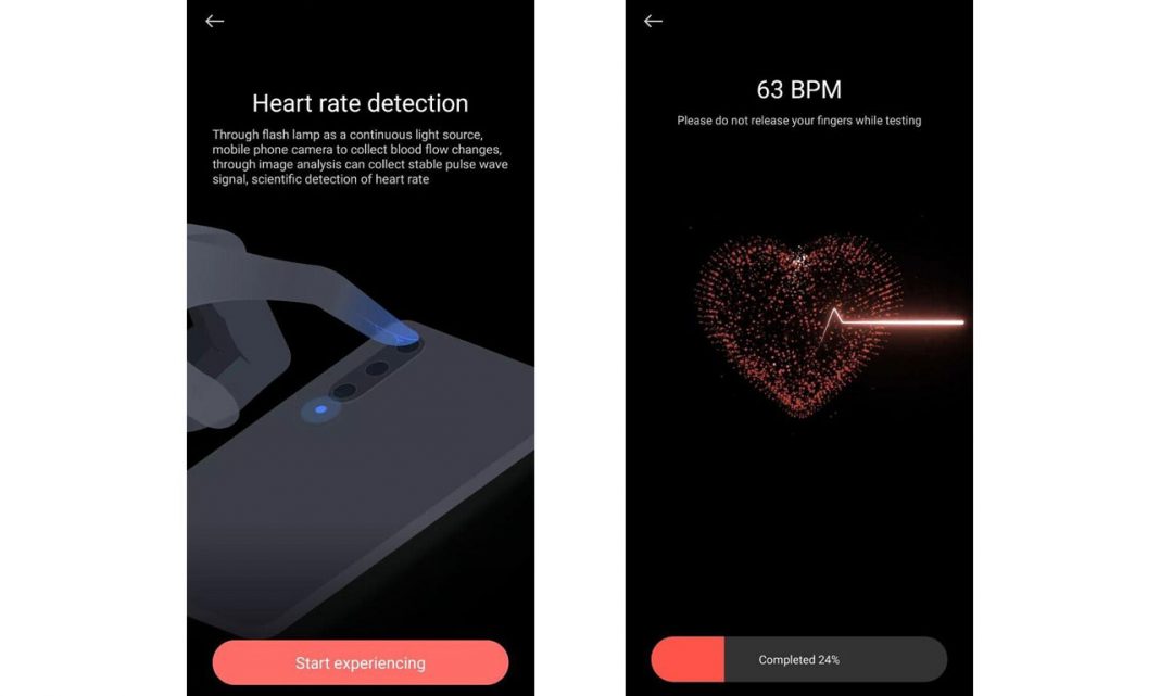 Xiaomi Mi Health App heart rate camera
