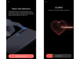 Xiaomi Mi Health App heart rate camera