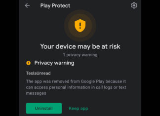 Google Play Warning About TeslaUnread Nova Launcher