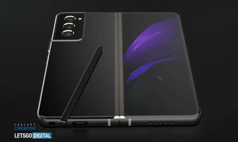 Samsung Galaxy Z Fold 3 3D Renders With S Pen