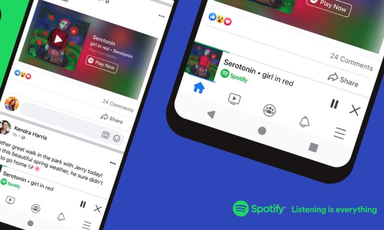 spotify mini player on facebook app