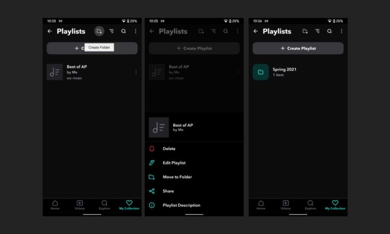 tidal folders for playlists