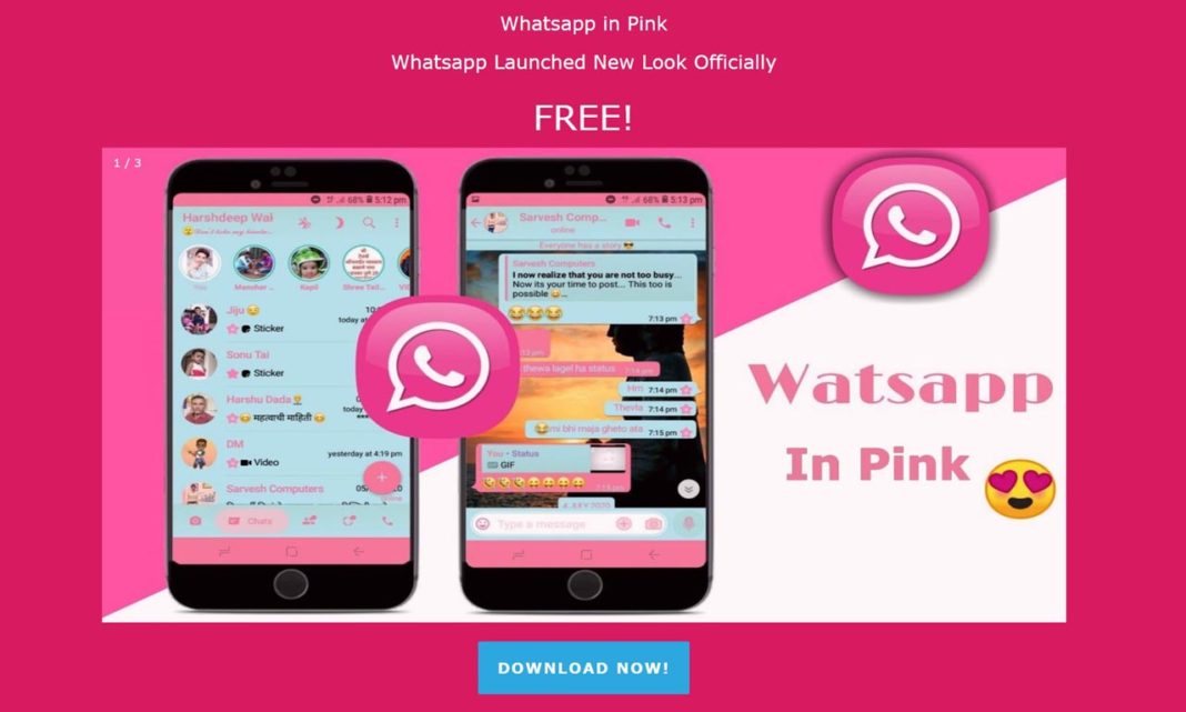 whatsapp pink scam