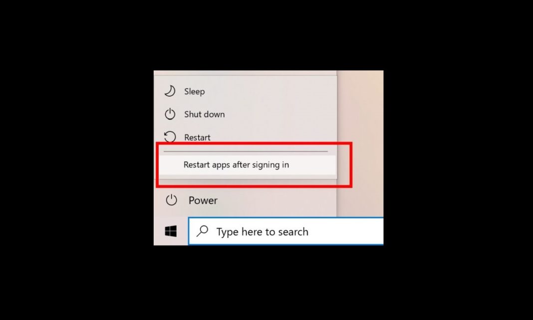 windows 10 new power menu option sun valley