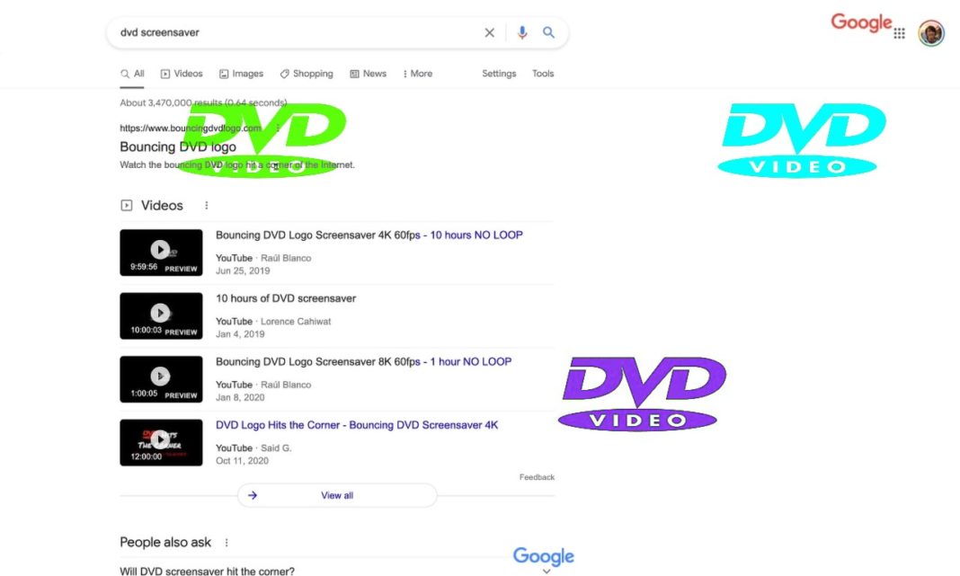 google dvd screensaver