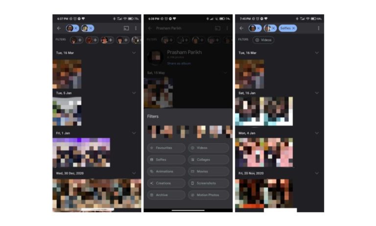google photos filters