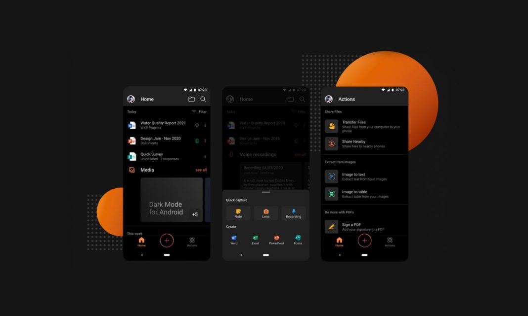microsoft office android dark mode