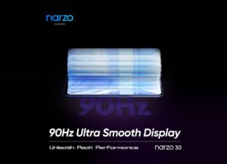 realme narzo 30 90hz display