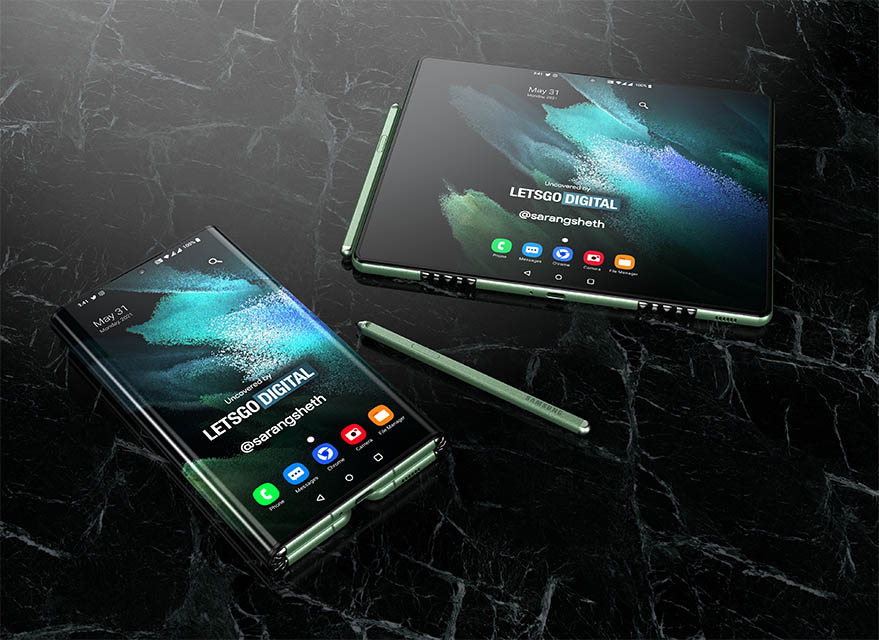 Samsung Galaxy Z Fold Tab patent based renders