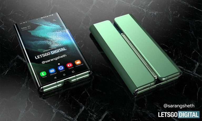Samsung Galaxy Z Fold Tab patent based renders Samsung Galaxy Z Tab foldable tablet