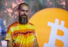 jack dorsey on bitcoin background