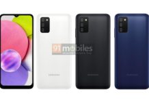 samsung galaxy a03s renders and specs