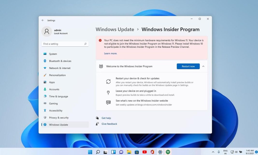 Windows 11 Windows Insider PCs Out