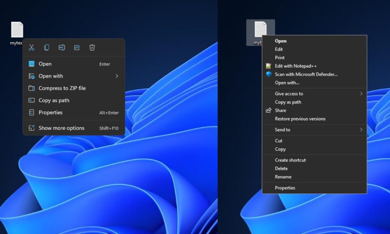 Windows 11 Old Right Click Menu