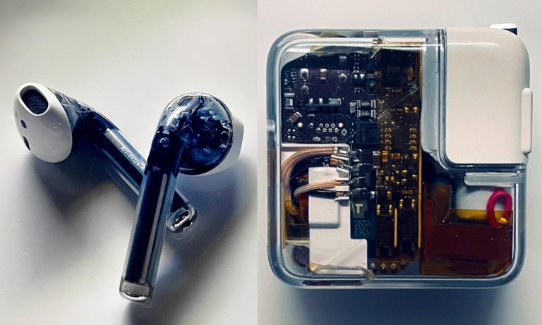 Transparent Apple AirPods and 29W Charger