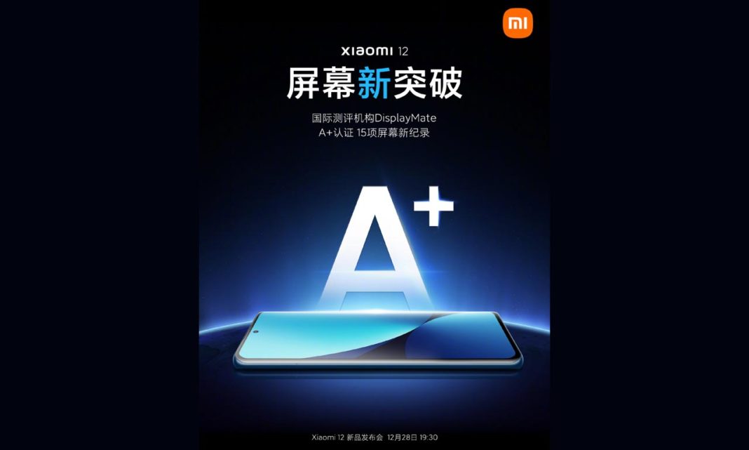 Xiaomi 12 DisplayMate A+ 15 Records Display