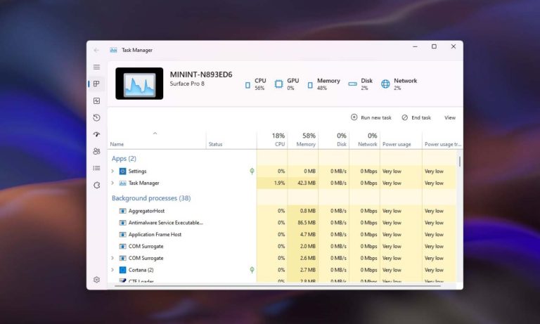 Windows 11 22H2 Task Manager