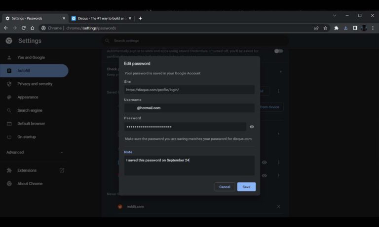 Google Chrome Password Manager