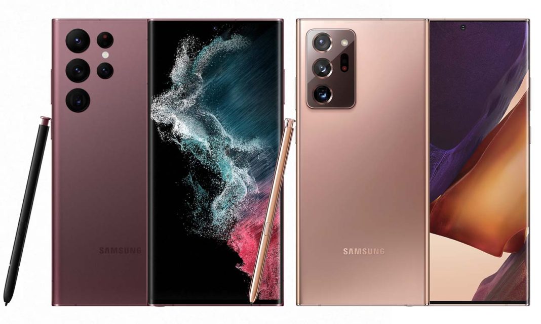 Samsung Galaxy S22 Ultra vs Samsung Galaxy Note 20 Ultra
