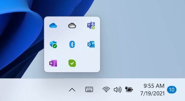 Windows 11 taskbar icons