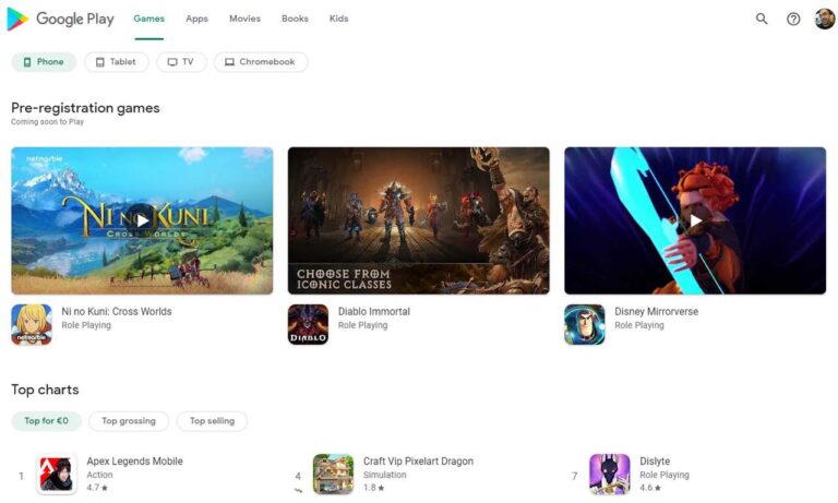Google Play Store Website New Design