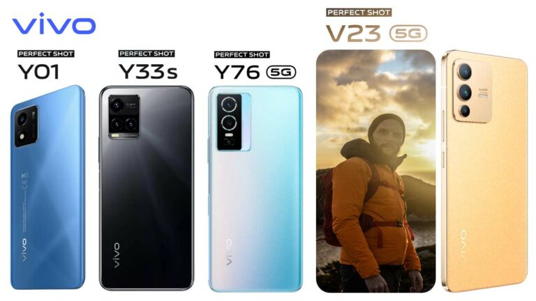 vivo V23 5G, Y76 5G, Y33s, Y01 Greece Launch