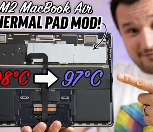 Αύξηση επιδόσεων με $15 στο MacBook Air M2, γιατί η ψύξη της Apple δεν αρκεί Apple MacBook Air M2 Thermal Pads