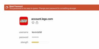 Google Chrome password strength indicator