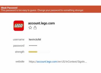 Google Chrome password strength indicator