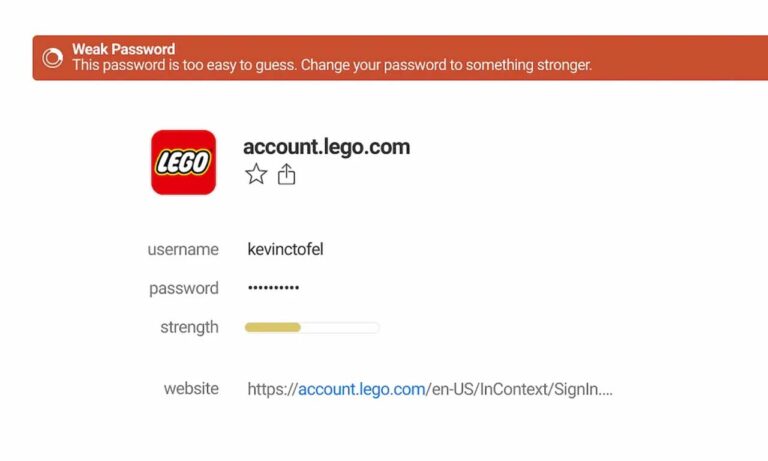 Google Chrome password strength indicator