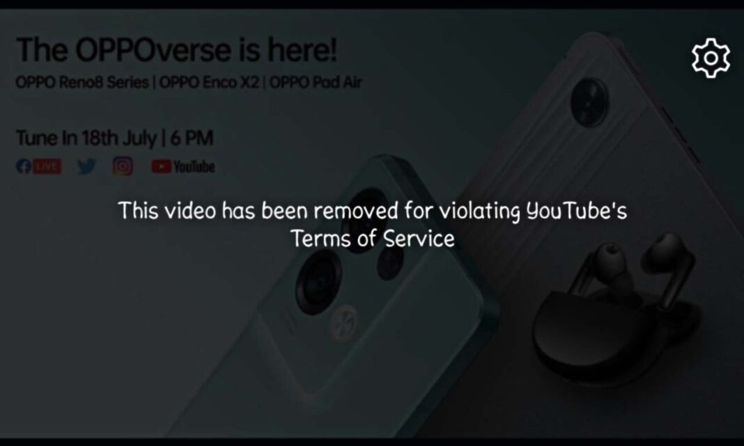 Oppo India YouTube Ban