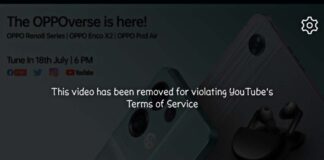 Oppo India YouTube Ban