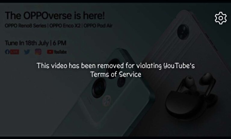 Oppo India YouTube Ban
