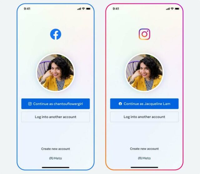 εναλλαγή μεταξύ Facebook και Instagram