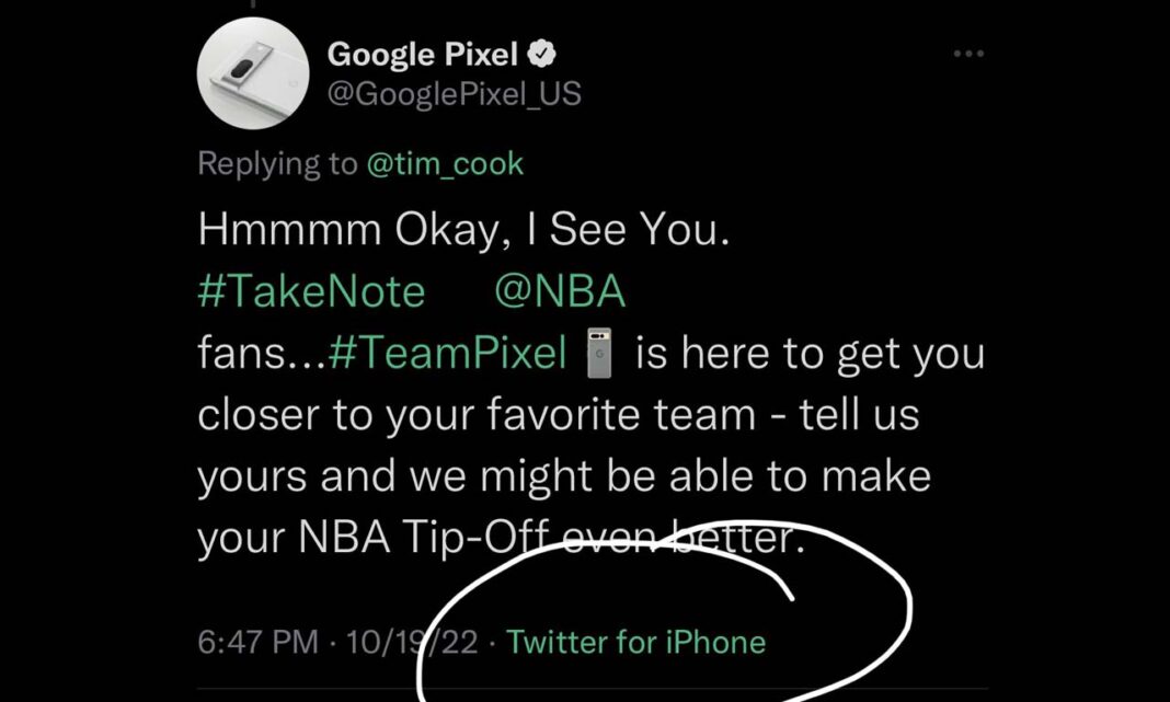 Google Pixel Twitter for iPhone
