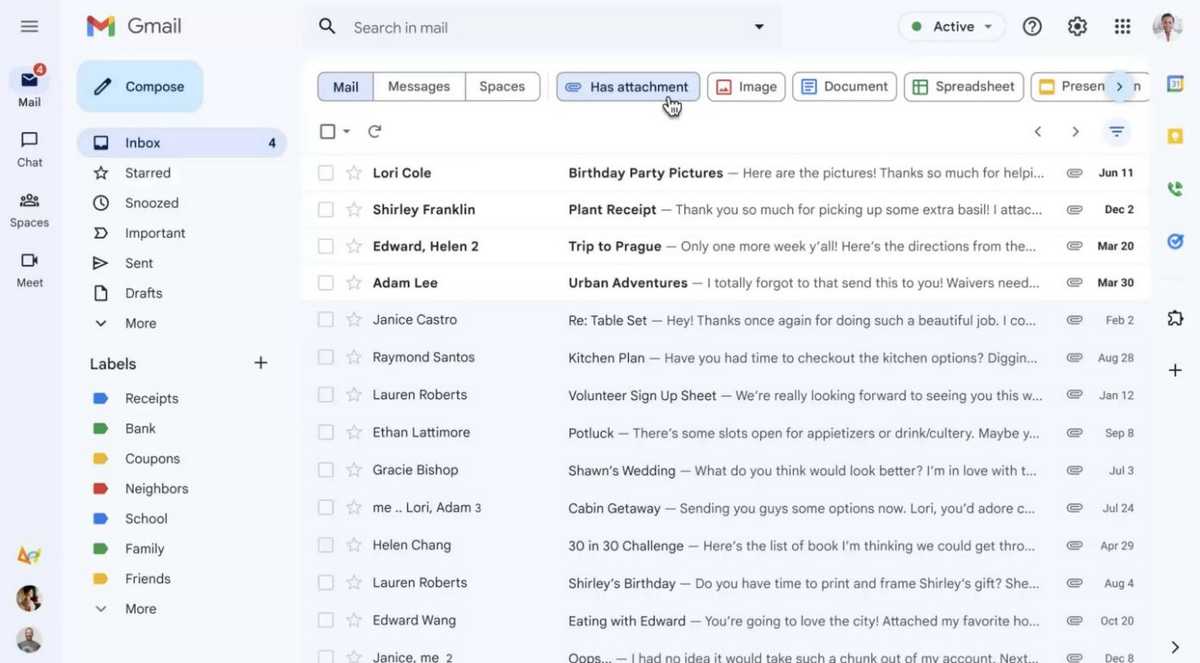 Materia You design Gmail