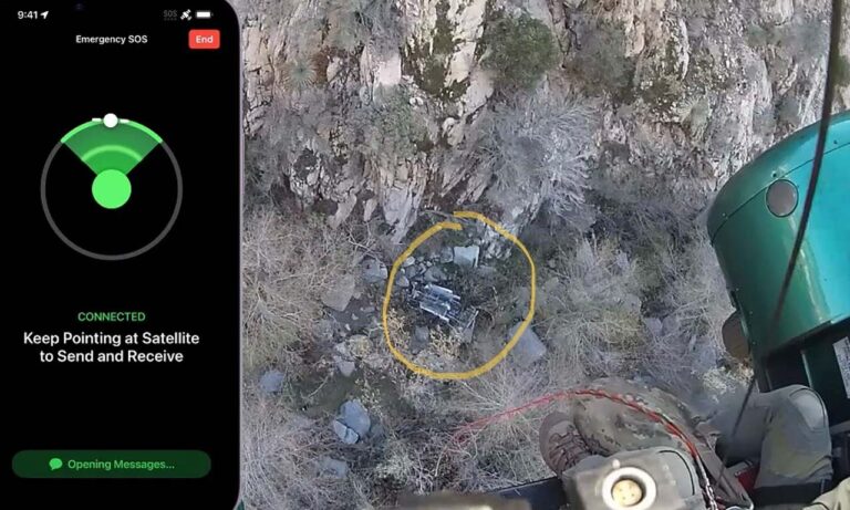 Apple iPhone 14 Satellite SOS Crash
